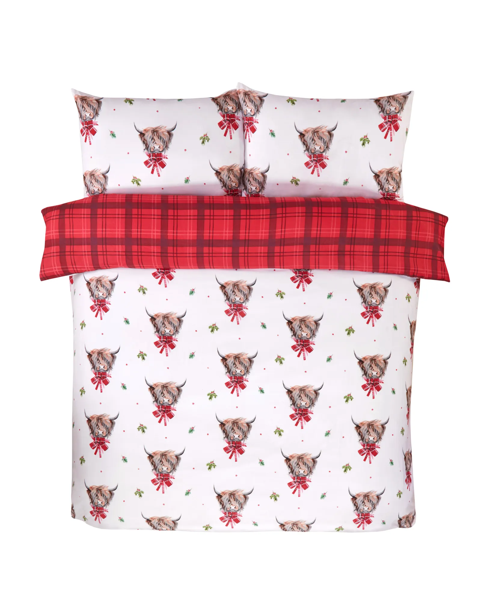 Rapport Home Fergus Microfibre Checkered Reversible Duvet Cover Set with Pillowcase 3