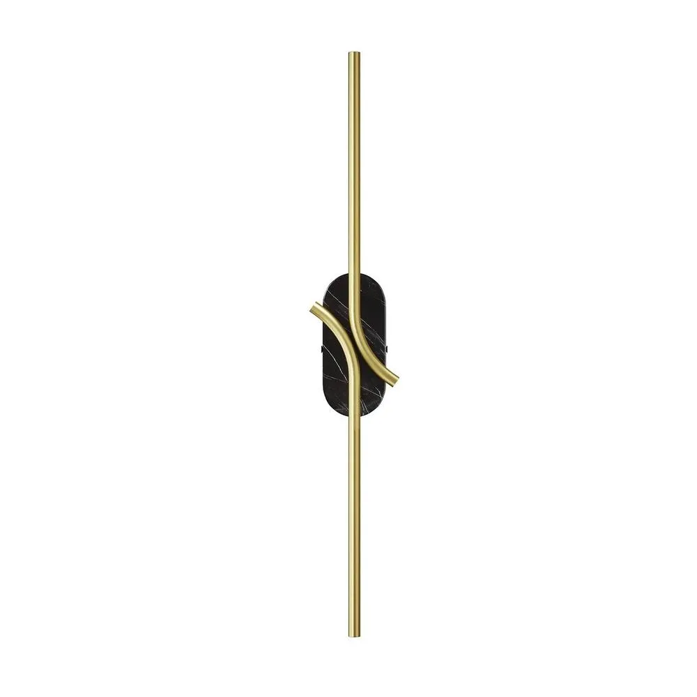Netlighting RenAIssance Modern Wall Lamp Brass Black 3000K 250lm White Shade in Gold
