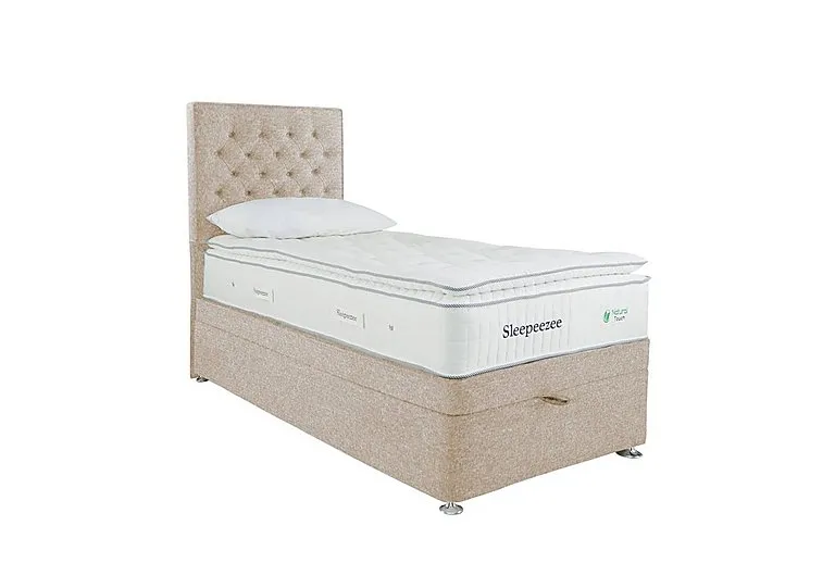 Natural Touch 3000 Pillowtop End Ottoman Divan Set - Single - Tweed Cream