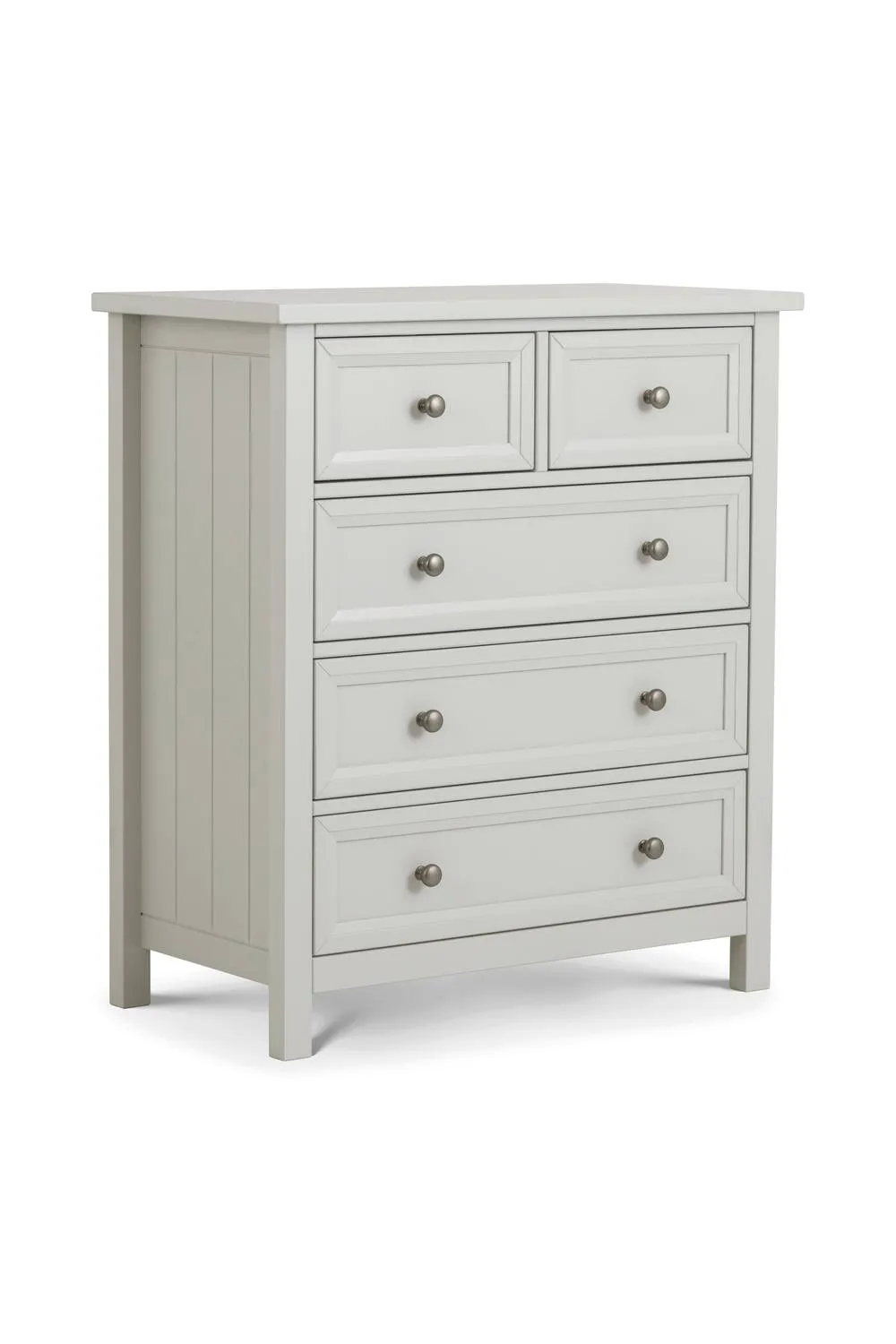 Julian Bowen Maine 5 Drawer Chest (3+2) in Light Grey 3