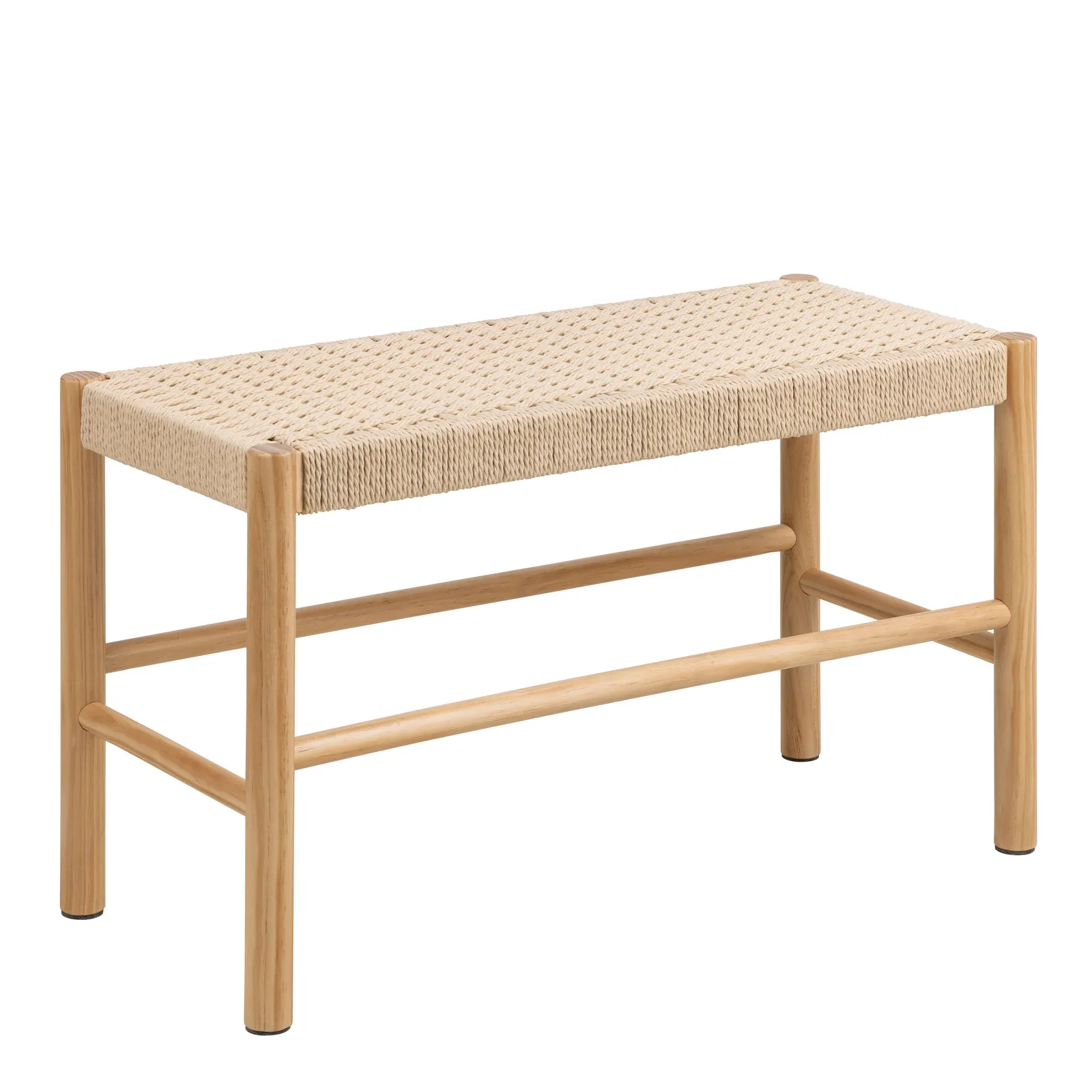 Furniture To Go Alvin Weaved Bench in Off-White
