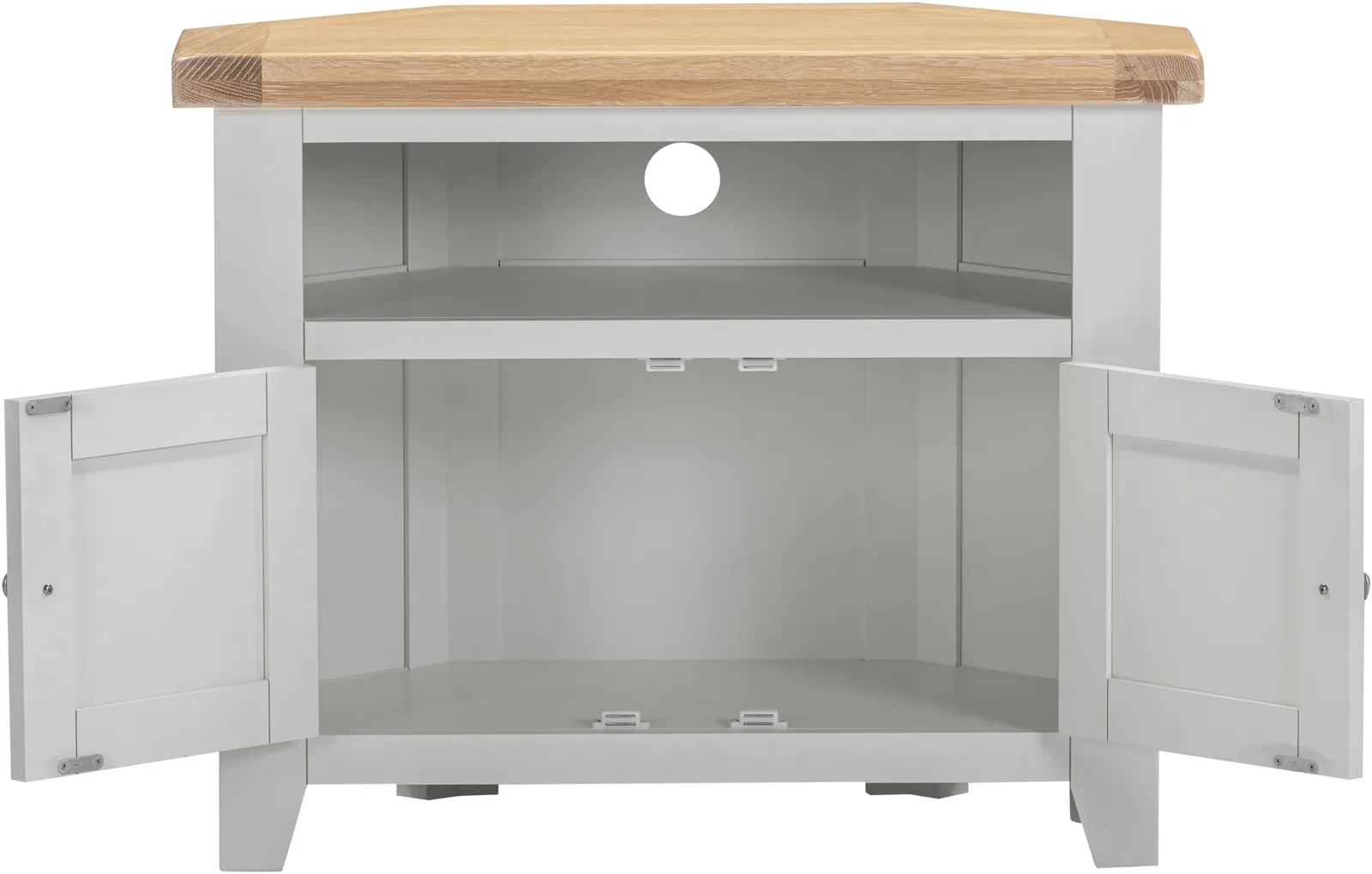 Seconique Windsor Ivory Corner TV Unit (Fully Assembled) in Light Grey 4
