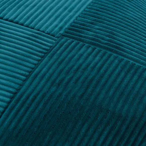 Remy Teal Cord Pouffe 3