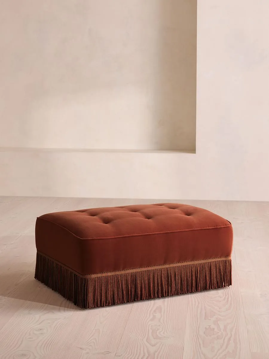 Elowen Ottoman, Velvet, Rust