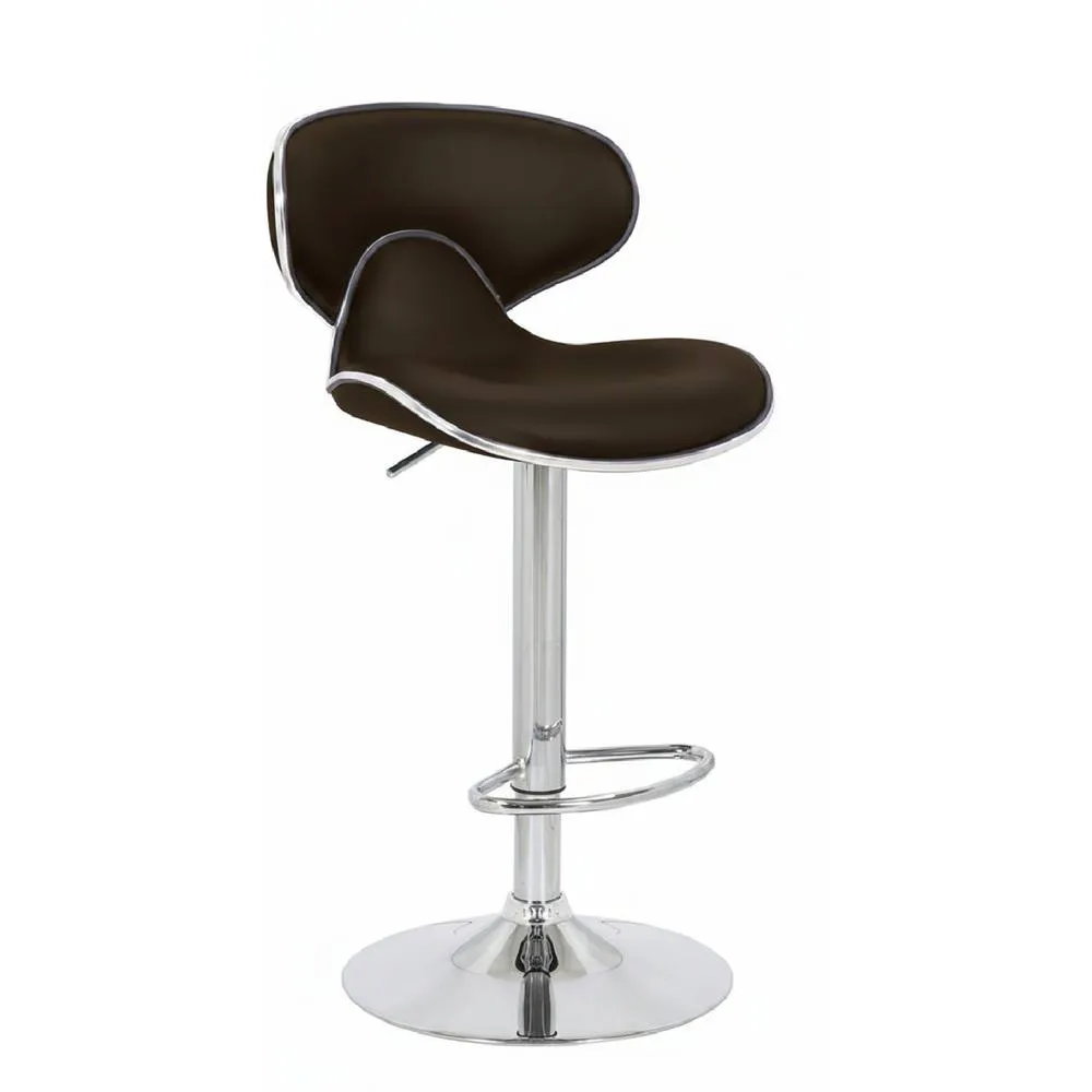 netfurniture Planet Kitchen Breakfast Bar Stool Brown Padded Seat Height Adjustable 2