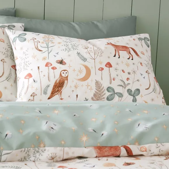Catherine Lansfield Enchanted Twilight Animals Reversible Duvet Cover & Pillowcase Set 3