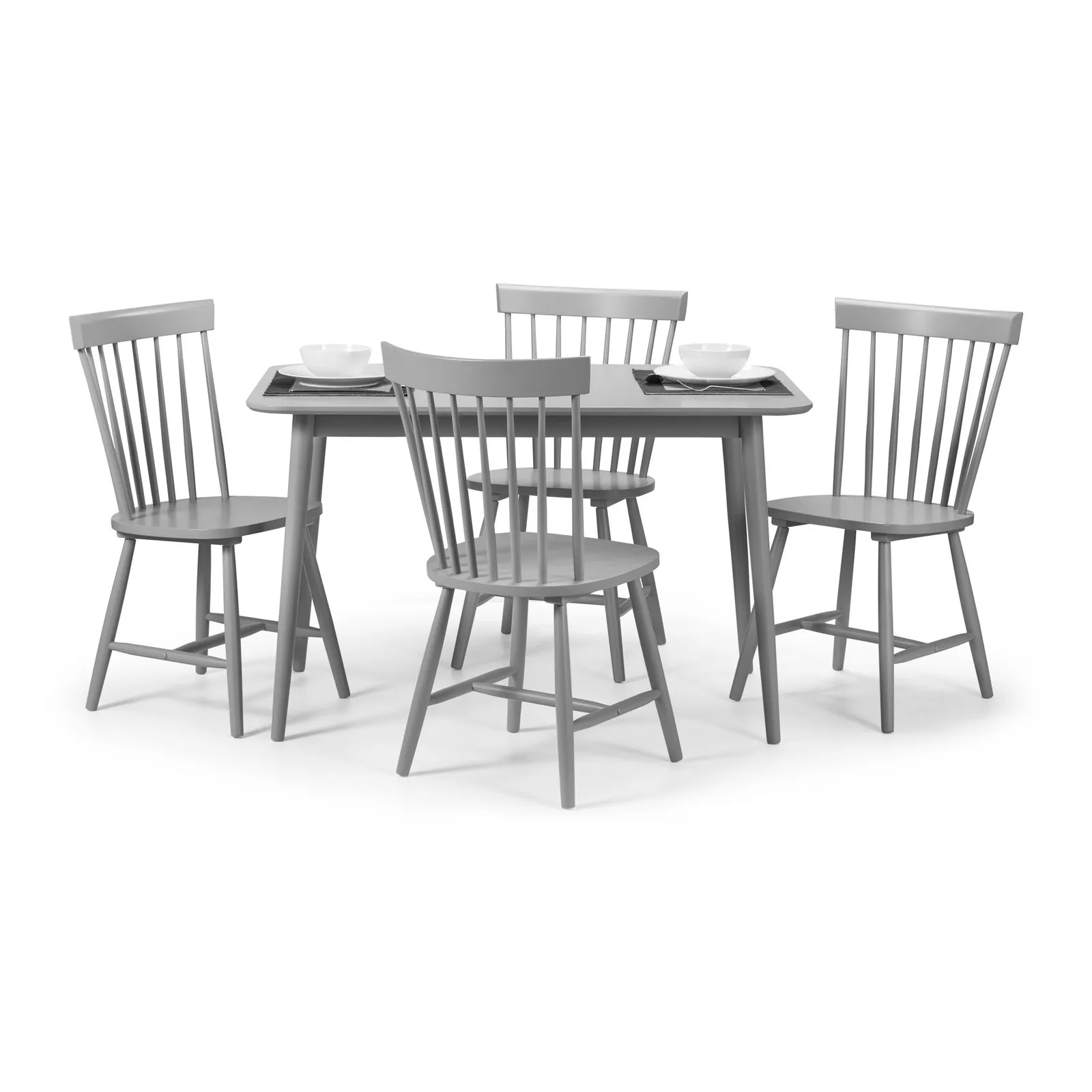 Torino Table & 4 Chairs Grey
