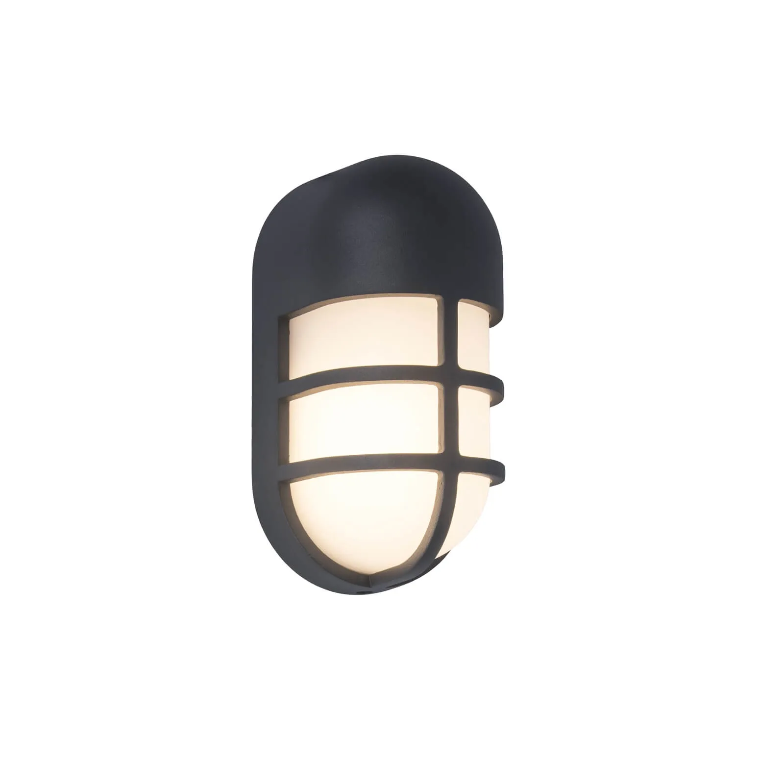 Lutec Bullo Outdoor Bulkhead Wall Light In Dark Grey