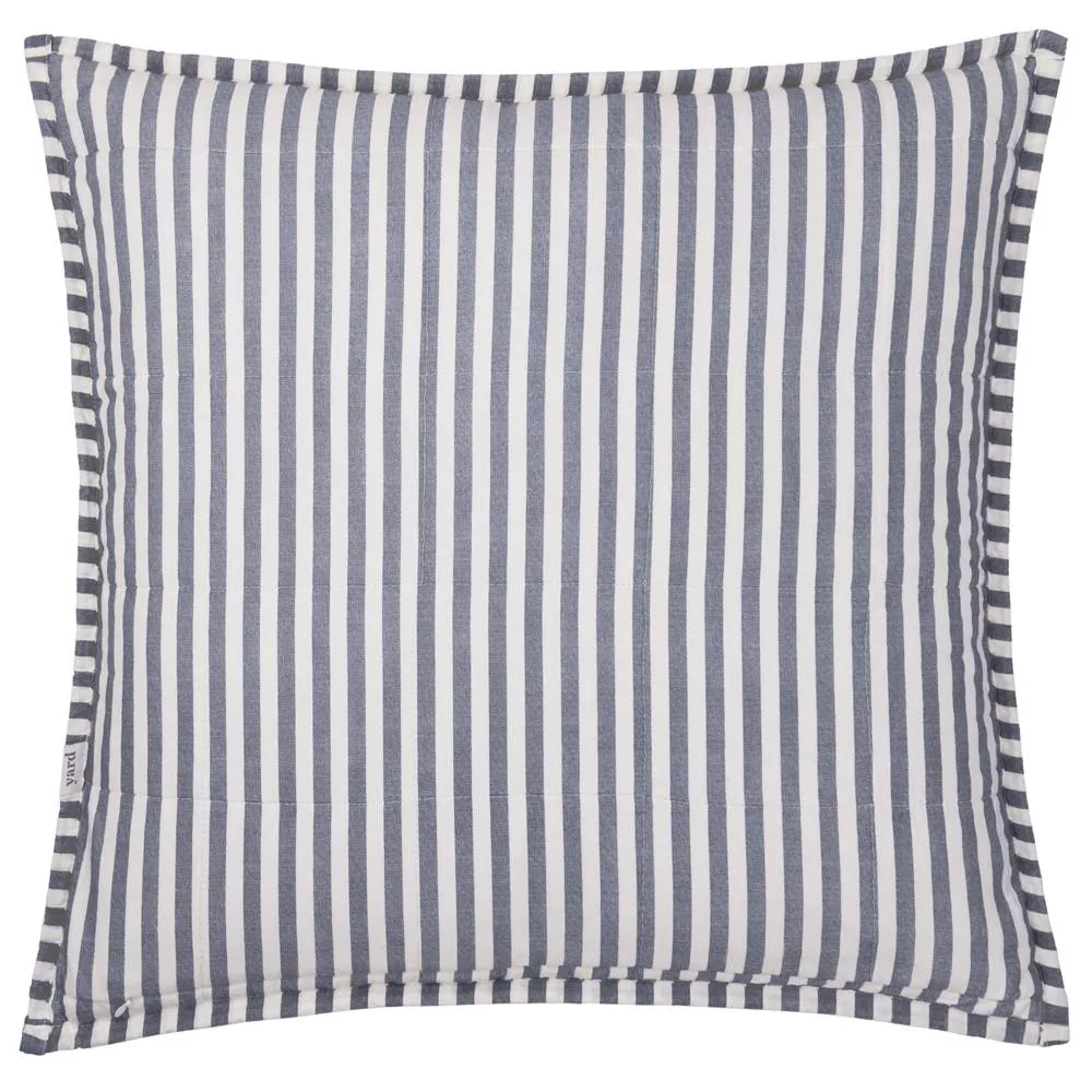 Yard Hebden Striped 100% Cotton Cushion in Navy 4