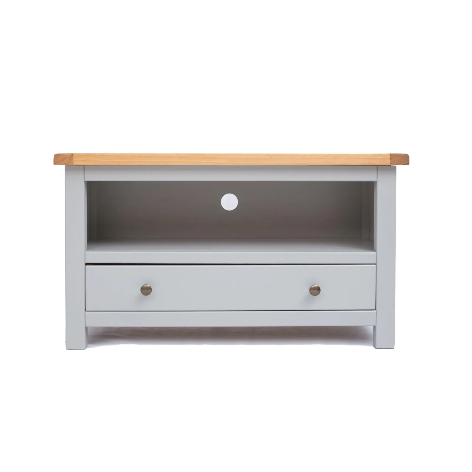 Cabinet Bits Argenta Light Grey 1 Drawer TV Cabinet Brass Knob