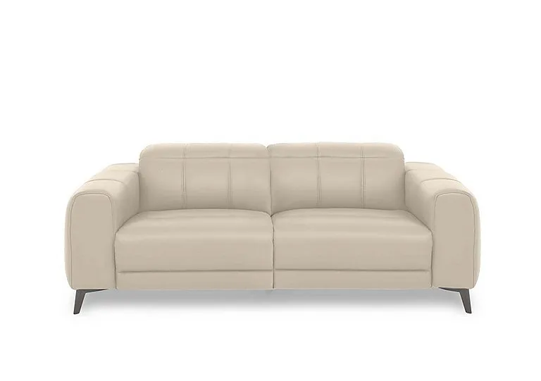 Ezra 3 Seater Leather Sofa - Bone China