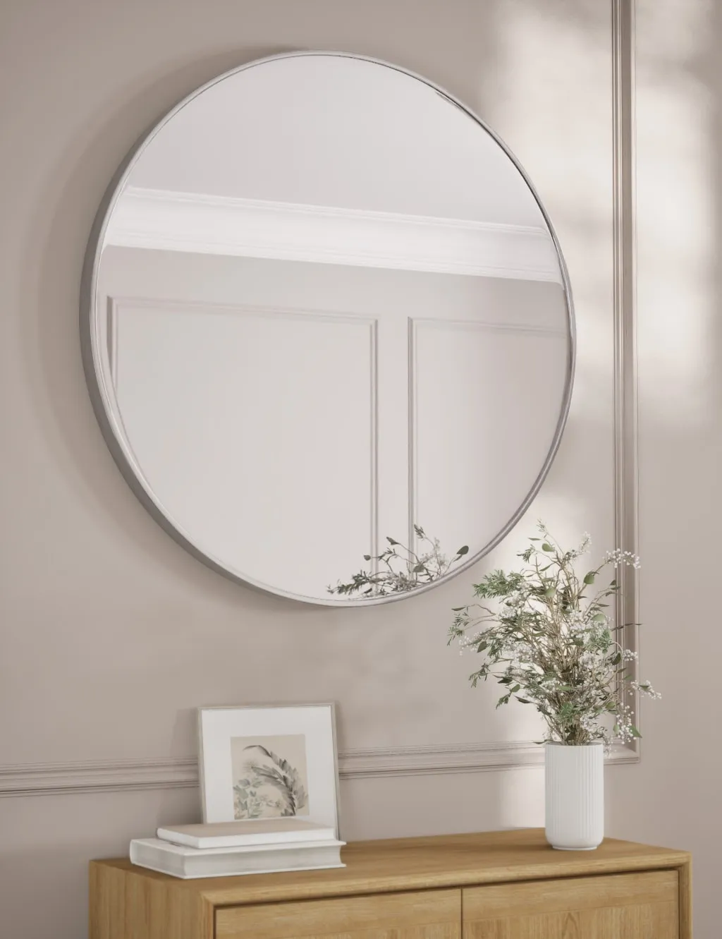 M&S Metal Circle Wall Mirror Silver