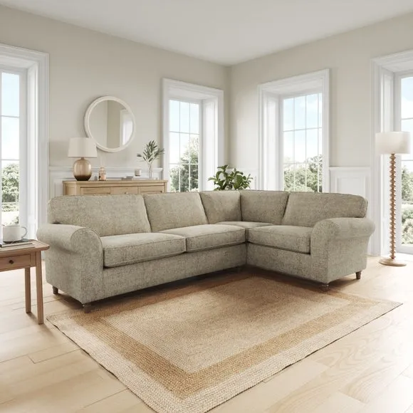 Flori Chunky Chenille Corner Sofa 1