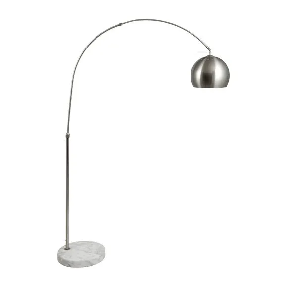 Feliciani Arc Brushed Metal and Marble Floor Lamp 3