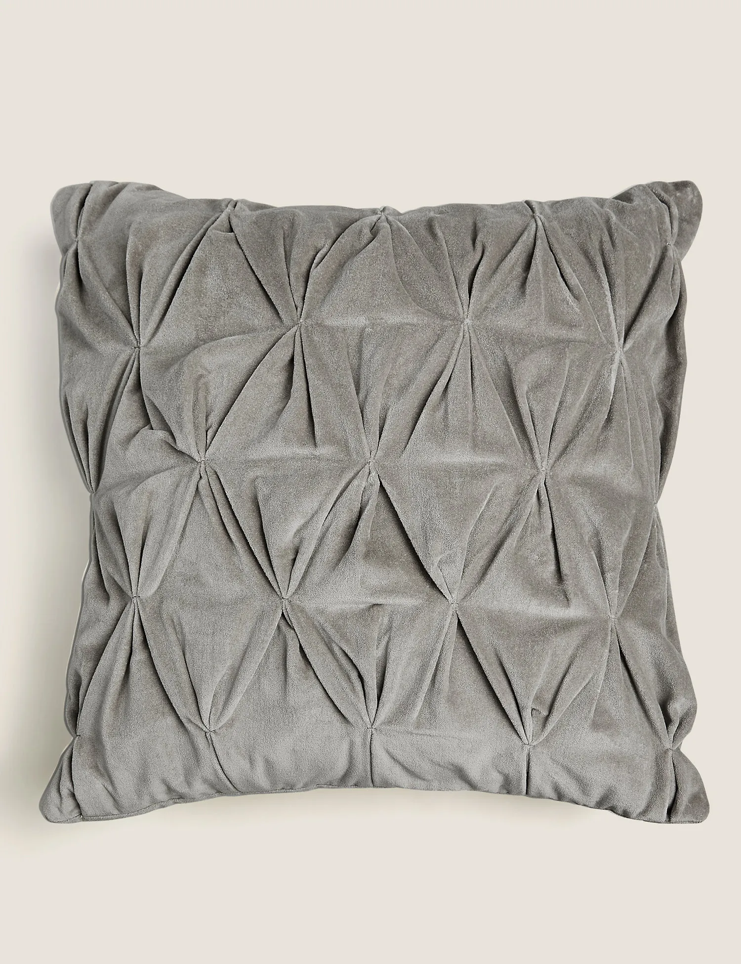M&S Cotton Velvet Medium Pin Tuck Cushion