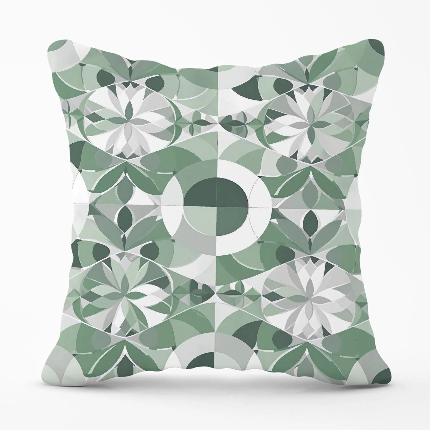 Warren Reed - Designer Geometric Pastel Green Outdoor Cushion