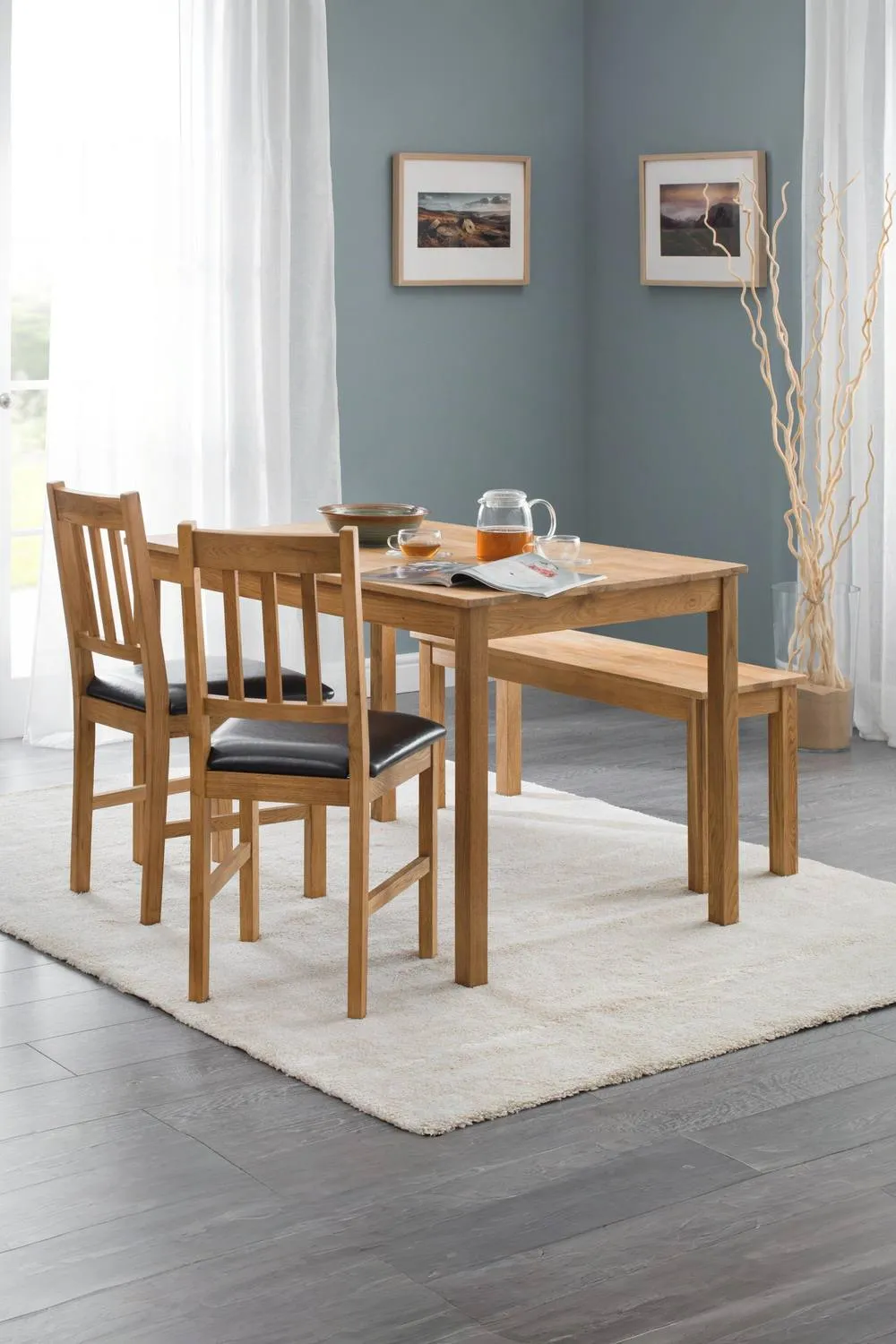 Julian Bowen Coxmoor Rectangular 4 Seater Dining Table in Light Oak 2