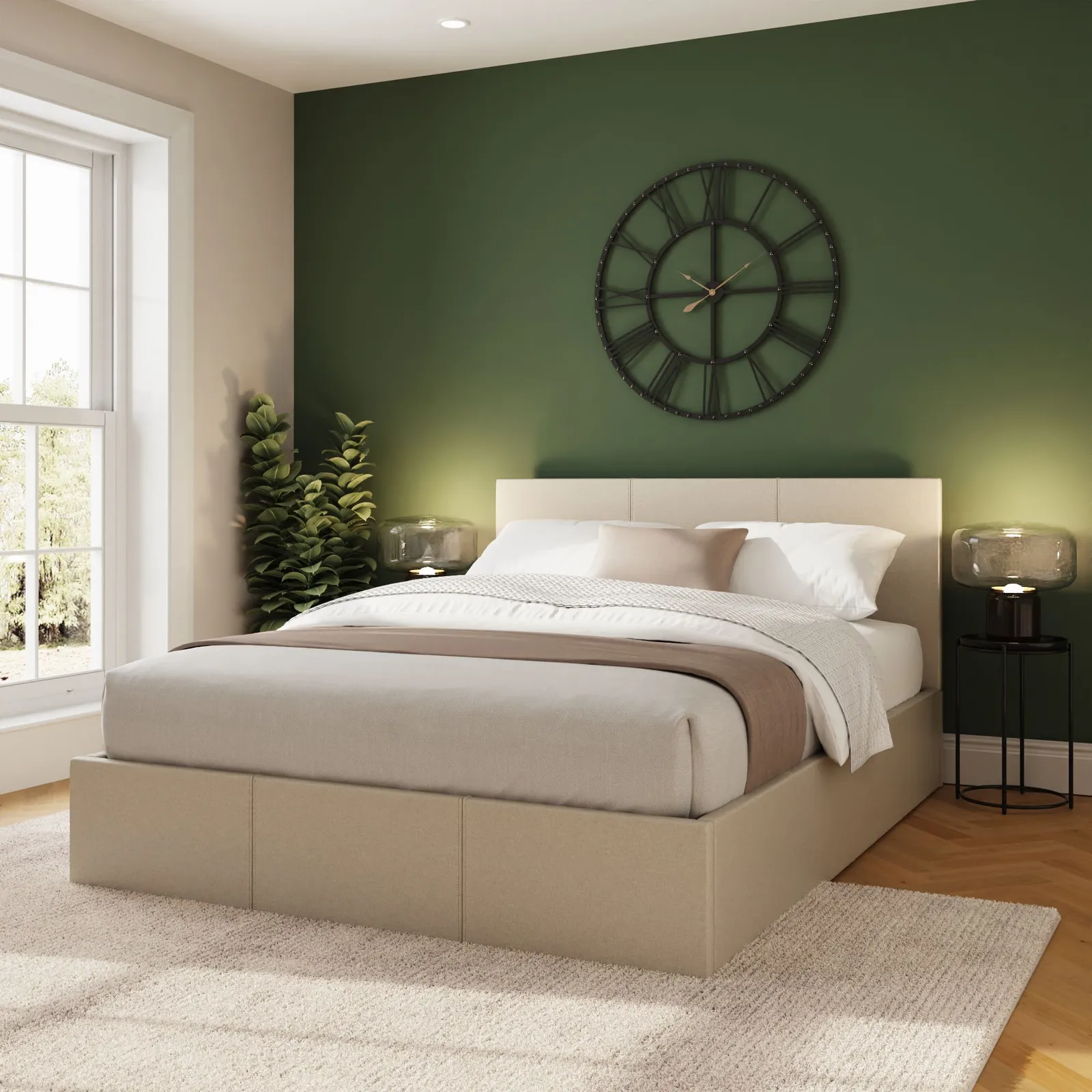 GFW Side Lift Ottoman Storage Bed in Natural 2