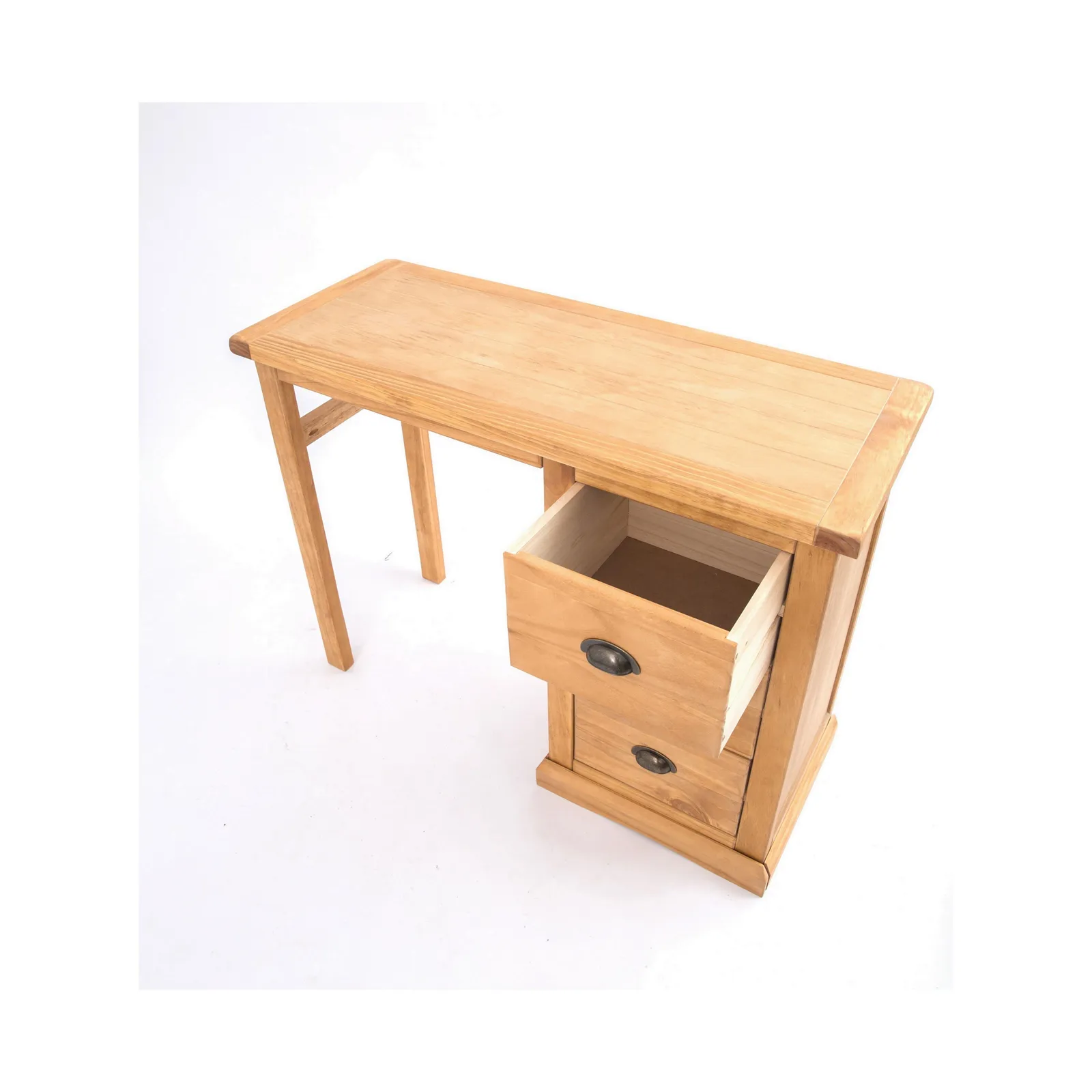 Cabinet Bits Lucca 3 Drawer Dressing Table Set Brass Cup Handle in Light Brown 4
