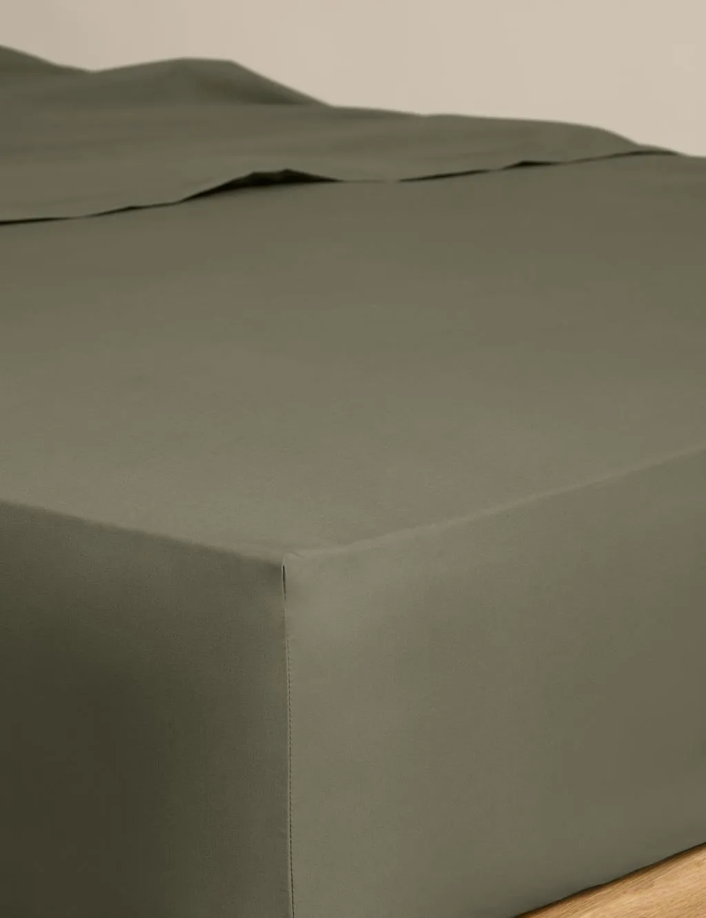 M&S Egyptian Cotton Deep Fitted Sheet Khaki