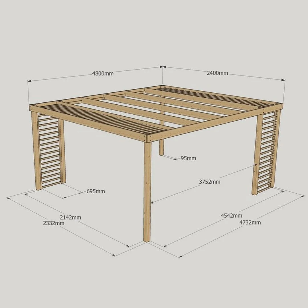 Rutland County Garden Furniture Ltd Panel Pergola - Wood - L240 x W480 cm - Light Green 5
