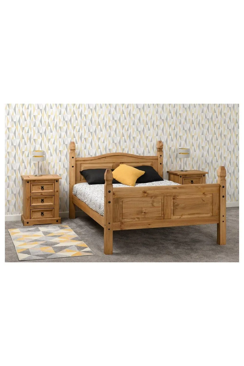 Seconique Corona 5' King Bed High Foot End in Natural
