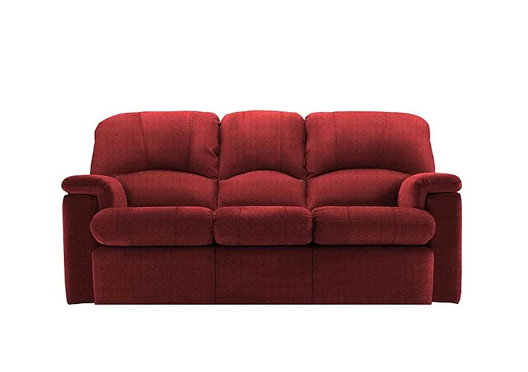 Chloe 3 Seater Fabric Sofa - No Recliner - Destiny Ruby