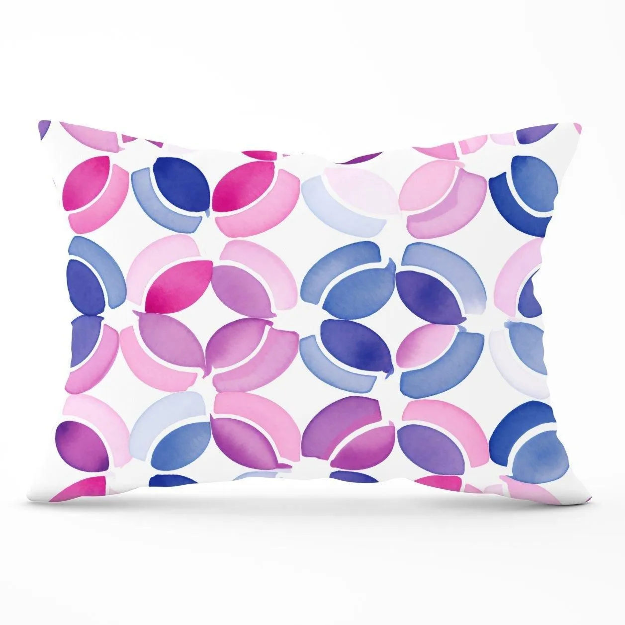 Warren Reed - Designer Interlocking Pink Blue Shape Cushions