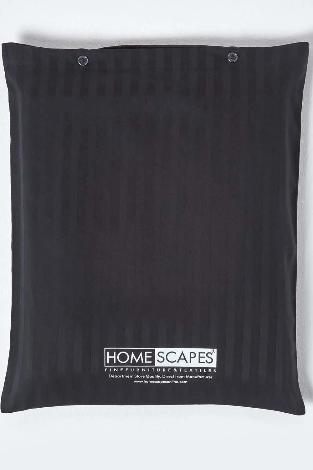 Homescapes Egyptian Cotton Satin Stripe Flat Sheet 330 Thread Count in Black 5