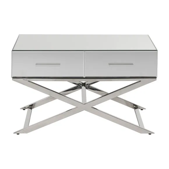 Pacific Rocco Mirrored Coffee Table, Silver 2