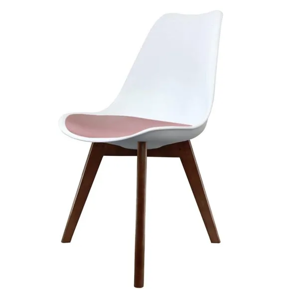 Fusion Living Soho White Plastic Dining Chair with Squared Legs 2