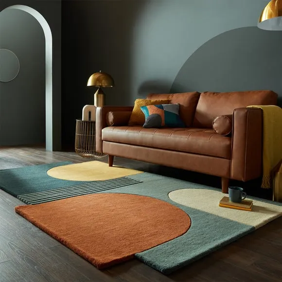 Lozenge Abstract Shaped Wool Rug 1
