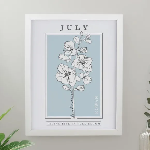 Personalised Birth Flower Poster Frame 5