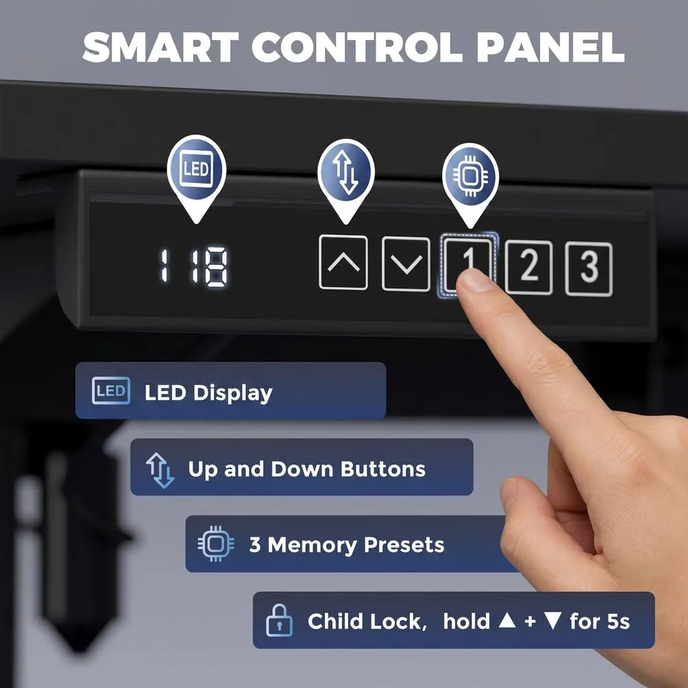 HOMCOM Standing Desk Memory Control Adjustable in Black 5