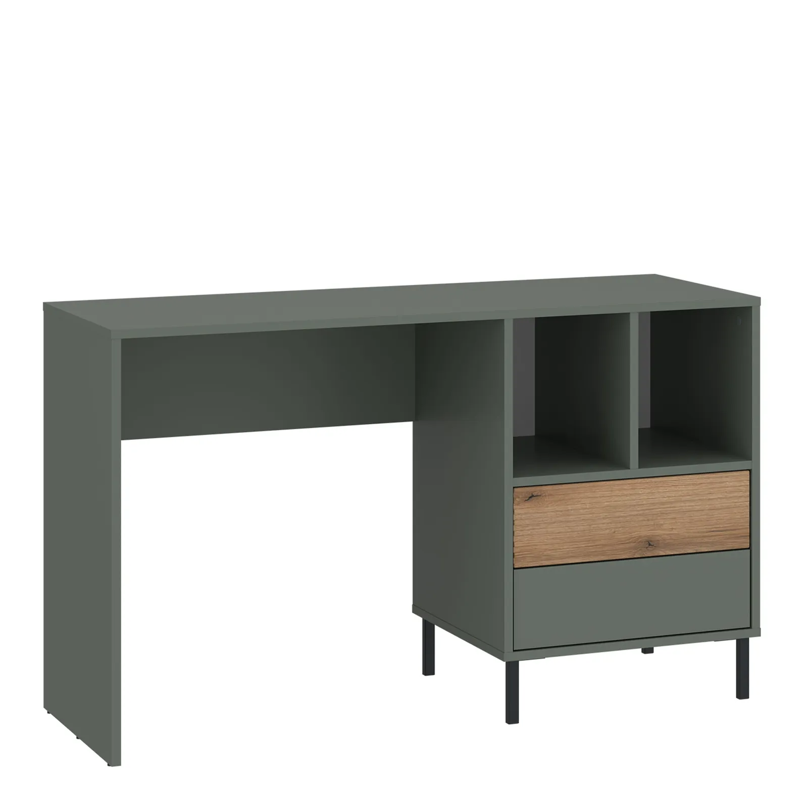 Furniture To Go Darwin Desk 2 Drawer in Green/Oak in Green