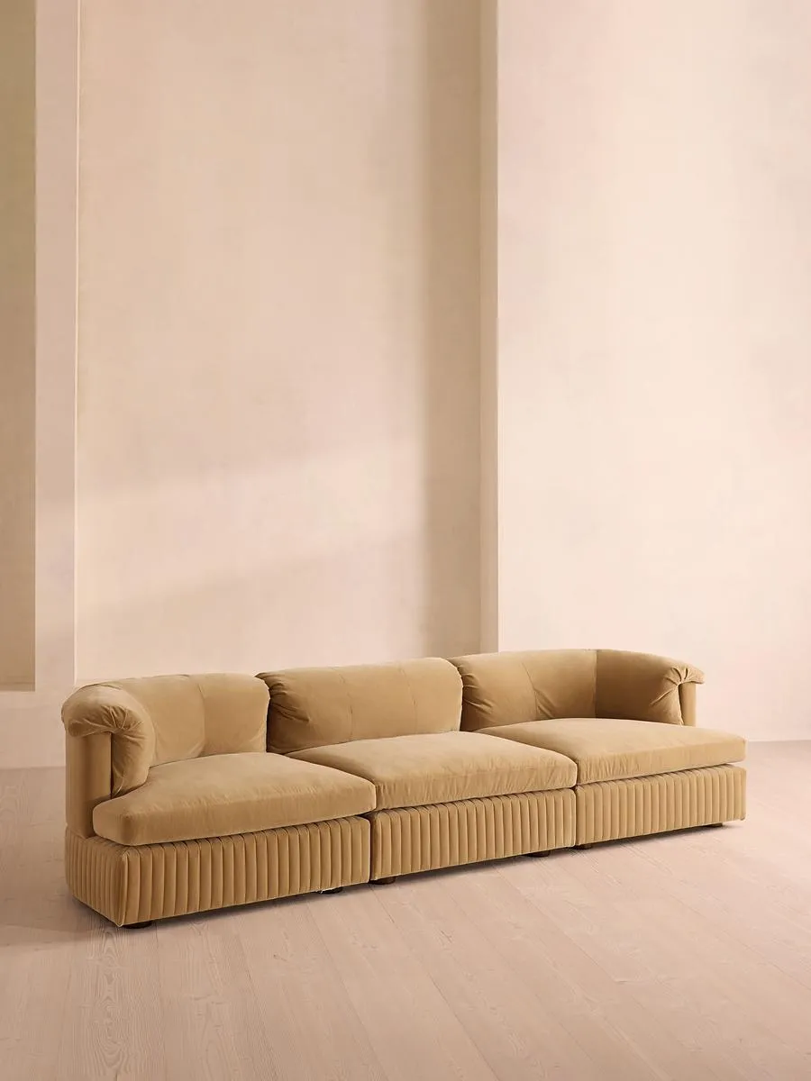 Oona Modular Sofa, Four Seater, Velvet Camel