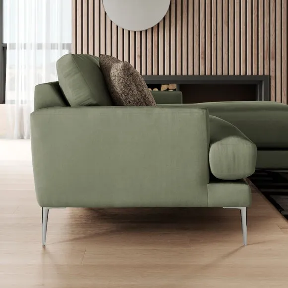 Lawson Matte Plush Velvet Corner Chaise Sofa 2
