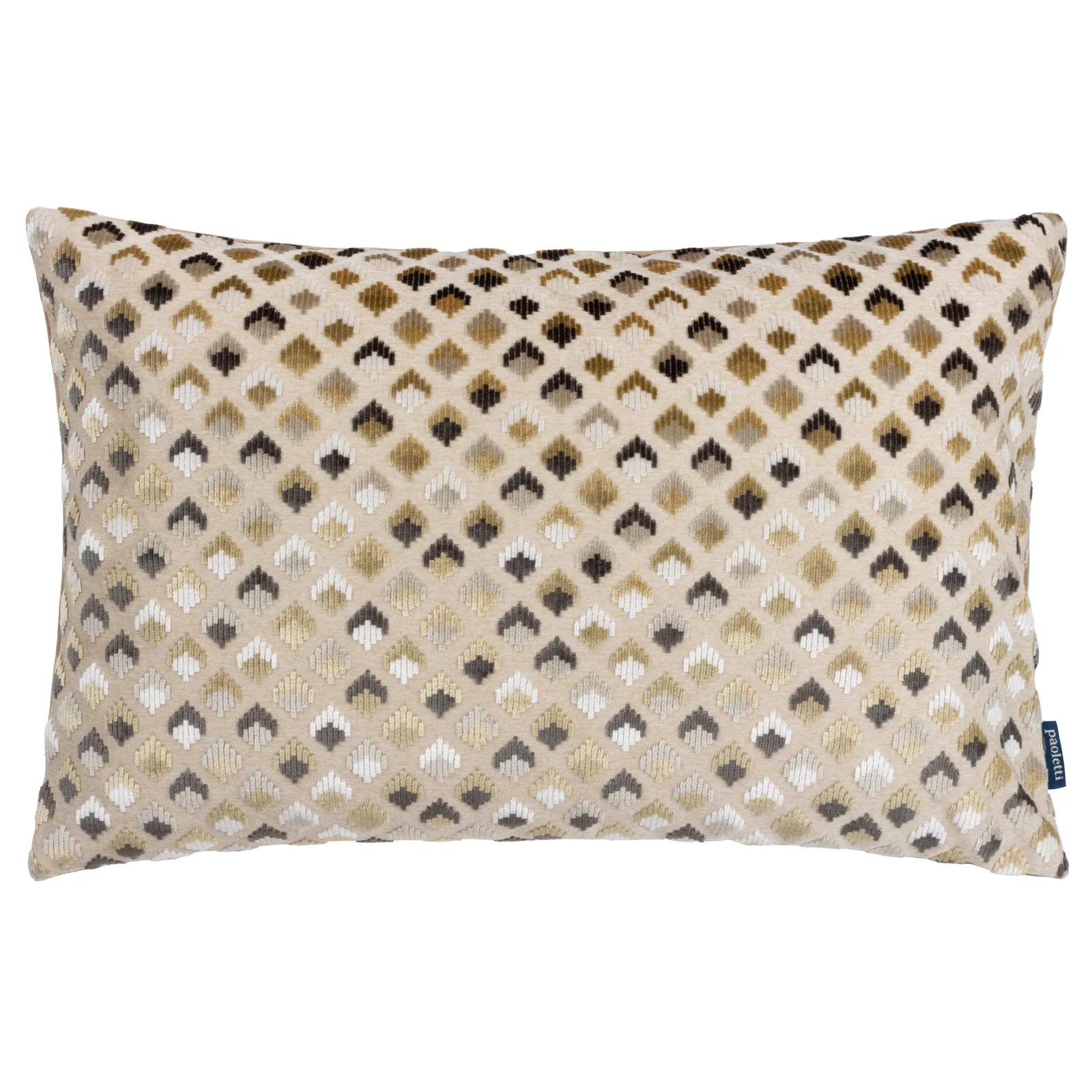 Paoletti Lexington Geometric Velvet Cushion in Taupe 2