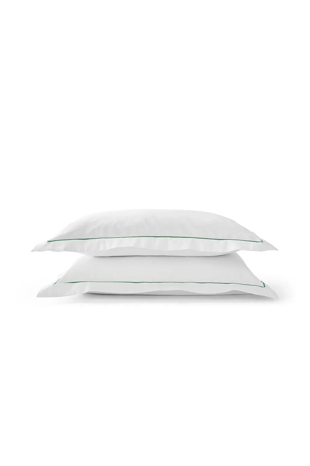 CHRISTY Premium Sateen Satin Oxford Pillowcase Pair in Green 1