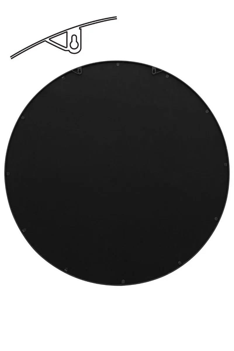 MirrorOutlet Black Metal Frame Round Garden Wall Mirror 39" x 39" (100x100CM) 4