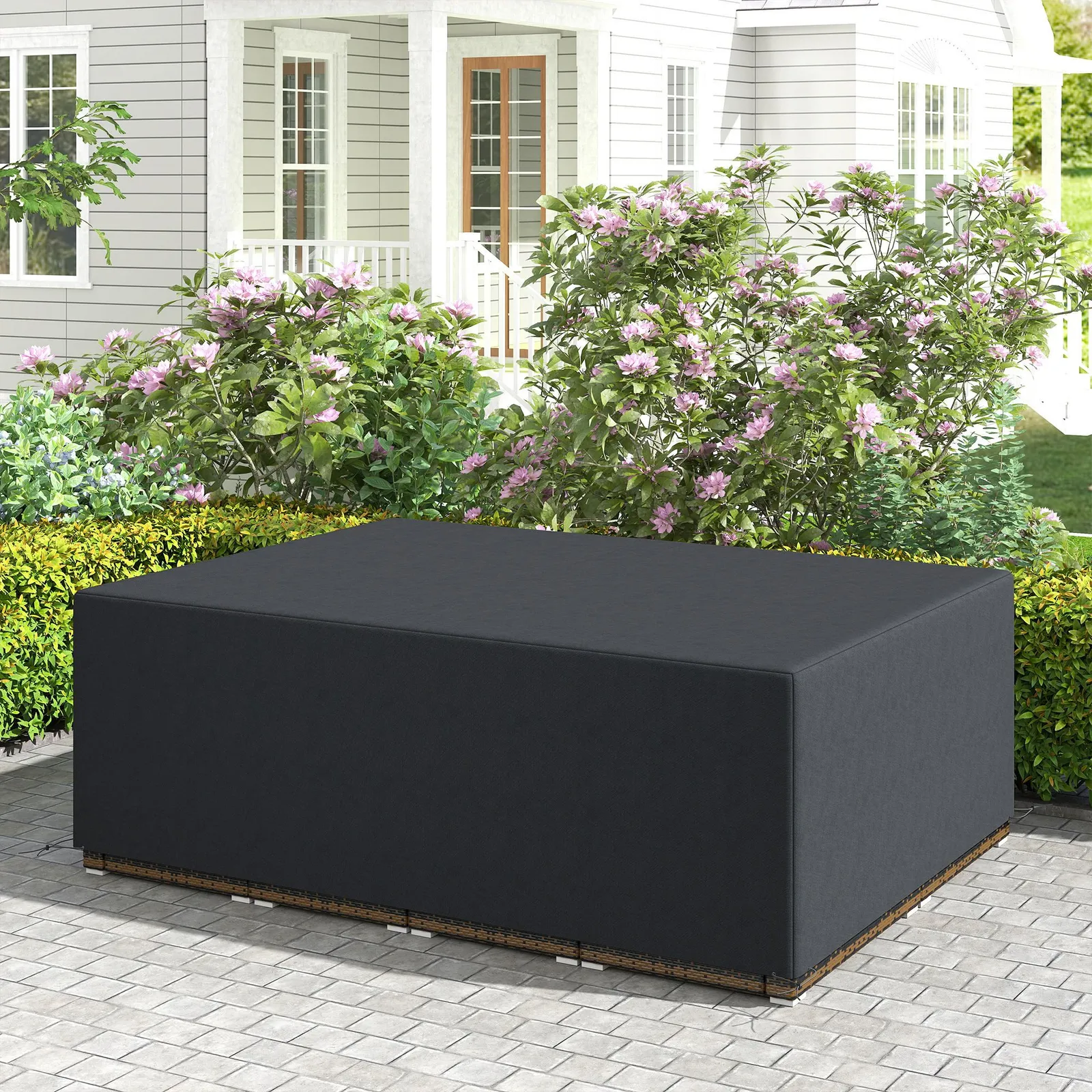 OUTSUNNY 275x205cm Outdoor Furniture Protective Cover Water UV Resistant in Black 1