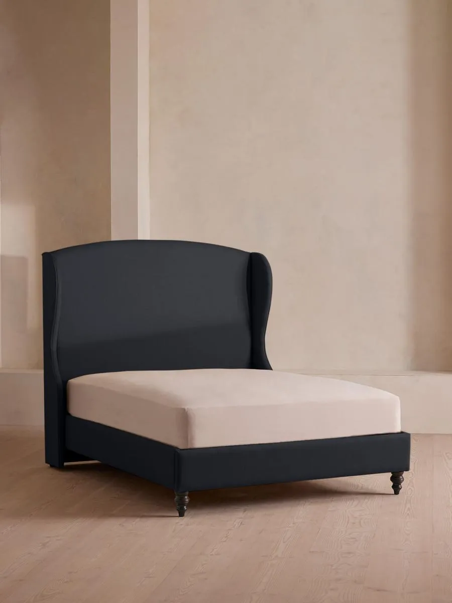 Rivas Bed, Super King, Linen, Indigo