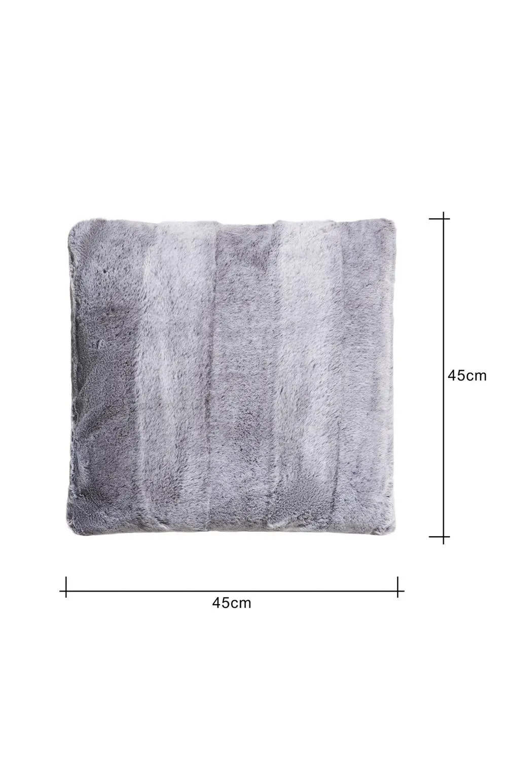 BHS Faux Fur Stripe Cushion in Grey 3