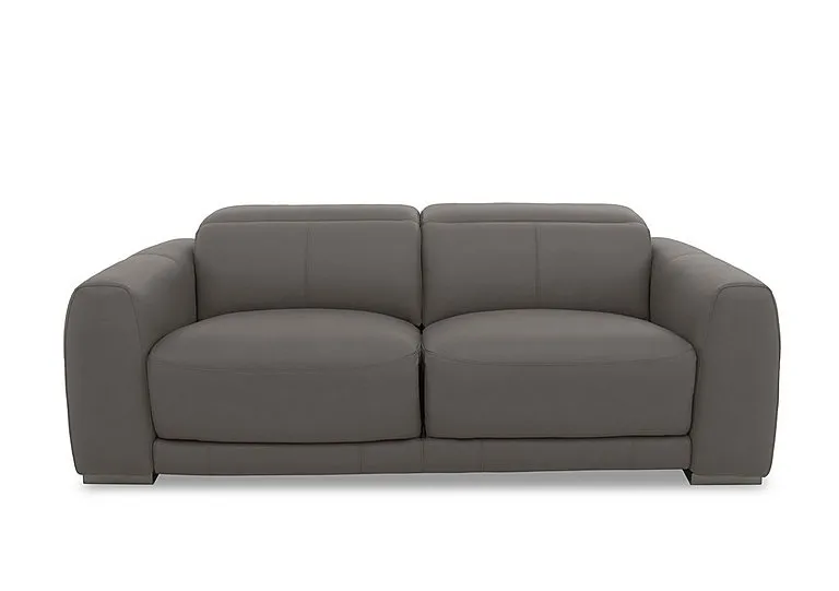 Edison Large Leather 3 Seater Sofa - Elephant