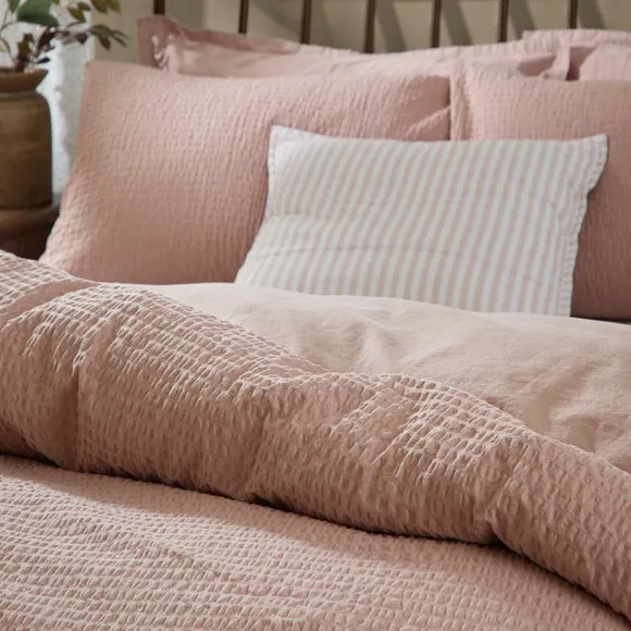 Yard Hebden Seersucker 100% Cotton Duvet Cover & Pillowcase Set 2