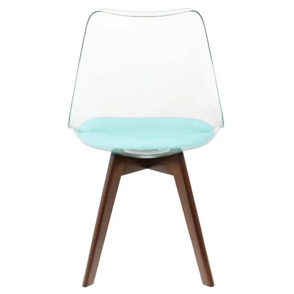 Fusion Living Soho Clear Plastic Dining Chair with Squared Legs 6