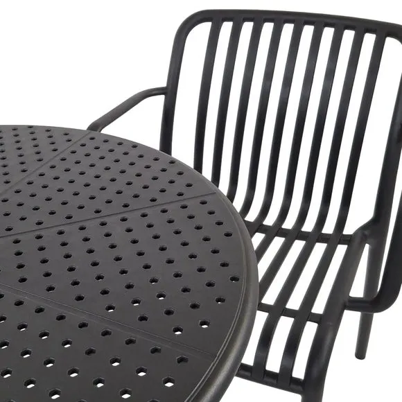 Bergen Round Bistro Table with 2 Alma Armchairs 3
