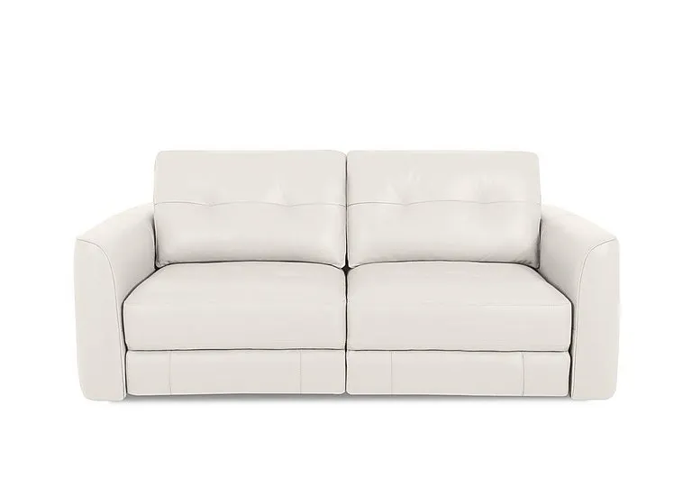 Drift 2 Seater Leather Power Glider Sofa - BV Star White - Sofas and Armchairs - In Time for Christmas