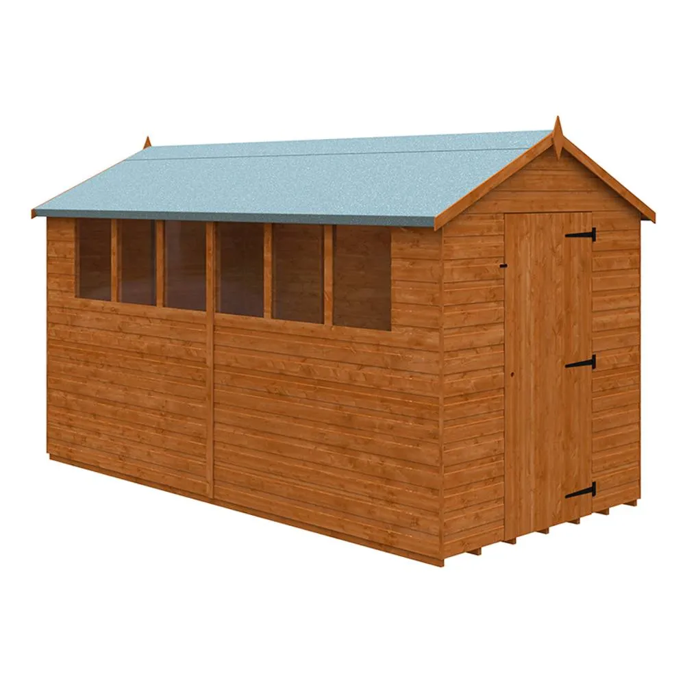 Buttercup Farm 12 x 6 Feet Super Apex 12mm Shed - Solid Wood/Softwood/Pine in Burnt Orange
