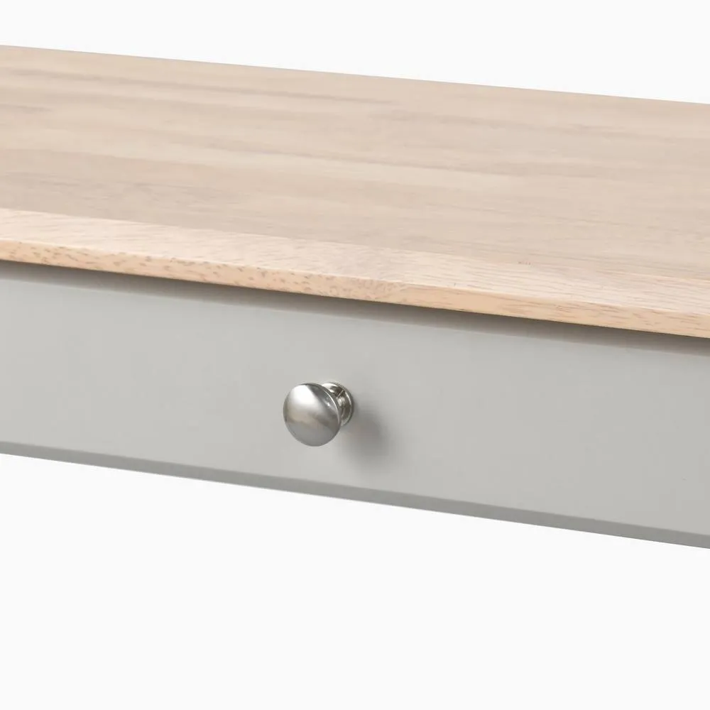 FurnitureboxUK Eden Rectangular Whitewash & Light Grey Wood Console Table 5
